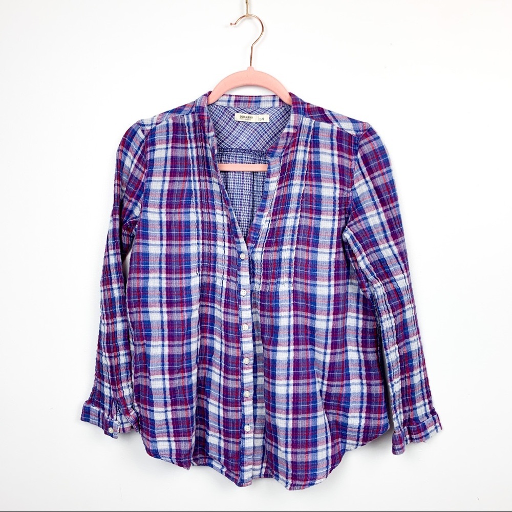 Old Navy Long Sleeve Plaid Button-Up